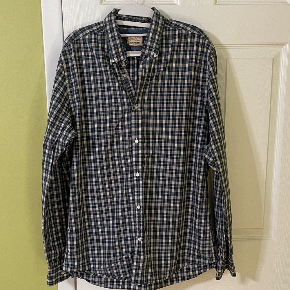 Scotch & Soda Blue, green, yellow and White Plaid Shirt
